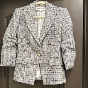 Veronica Beard Women's Tweed Blazer - Cream and Gray